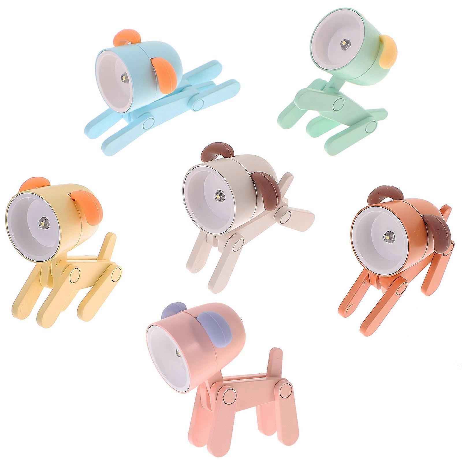 6Pcs Night Light Desk Lamp Small Phone Holder Dog Shape Small Decor