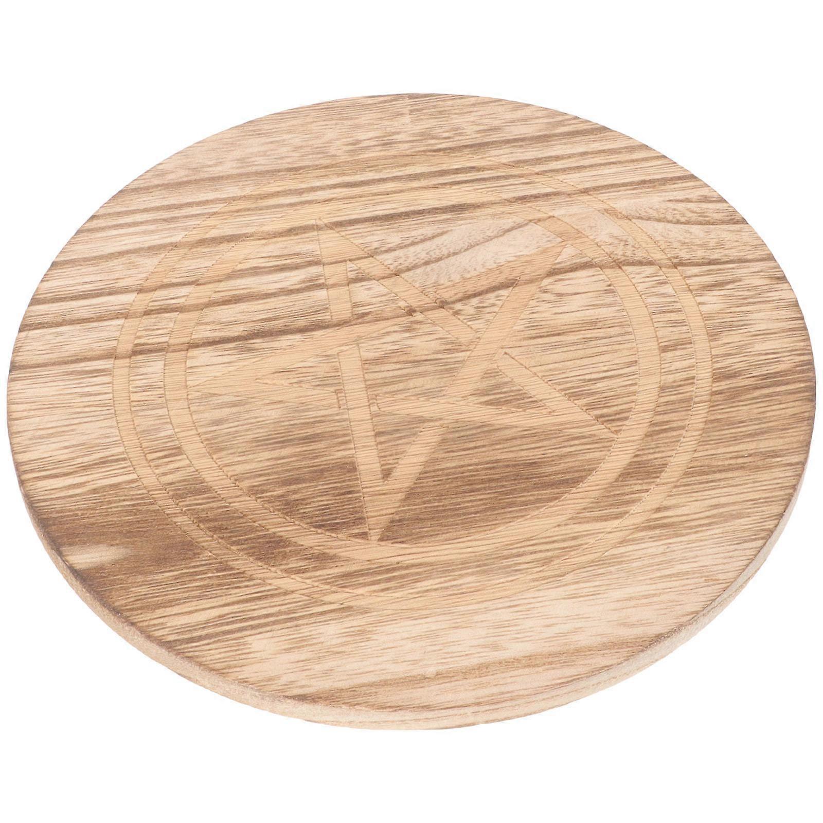 Elegant Wooden Pentacle Tray for Wiccan Rituals, Altar Decor, and Special Occasions – Smooth Finish, Multipurpose Decorative Plate