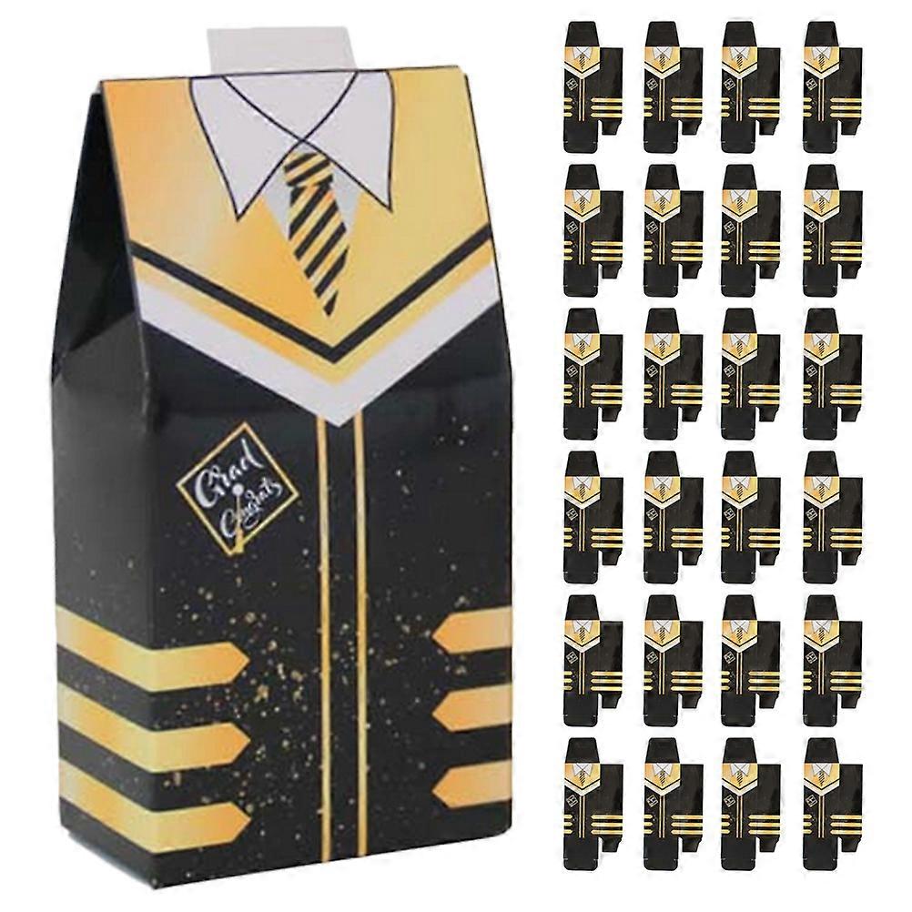 25 Pcs Graduation Candy Boxes for Party Favors and Gifts Ideal for Storage Black Paper
