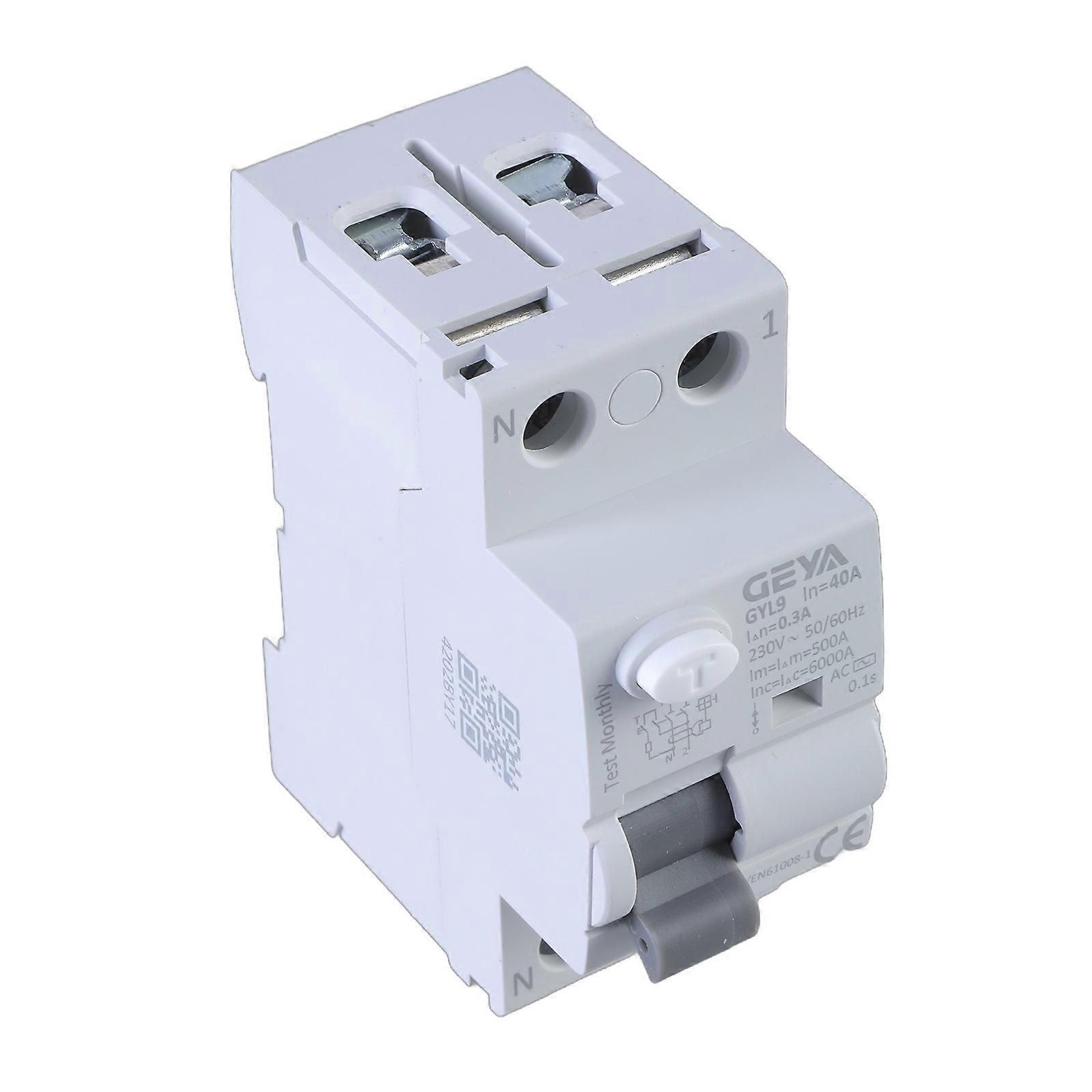 RCCB Auto Recloser Lekkasje Effektbryter 2P 40A 30/100 / 300mA Auto Recloser Differensial Circuit Breaker Varig Flerfarget