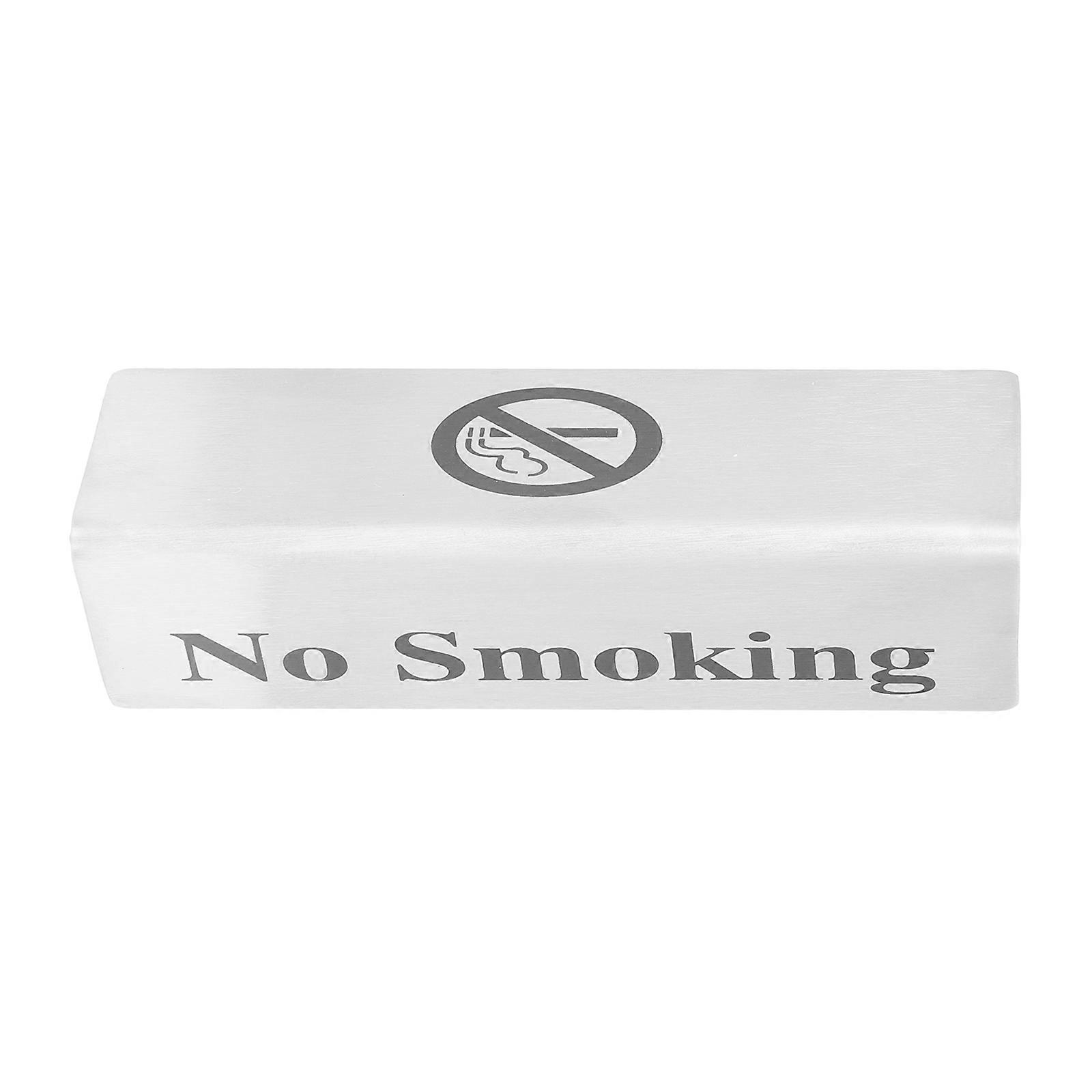 Stainless Steel No Smoking Sign, Double Sided Tent Indicator for Restaurants, Hotels & Events, Non Fading Logo, Easy to Clean & Space Saving Design