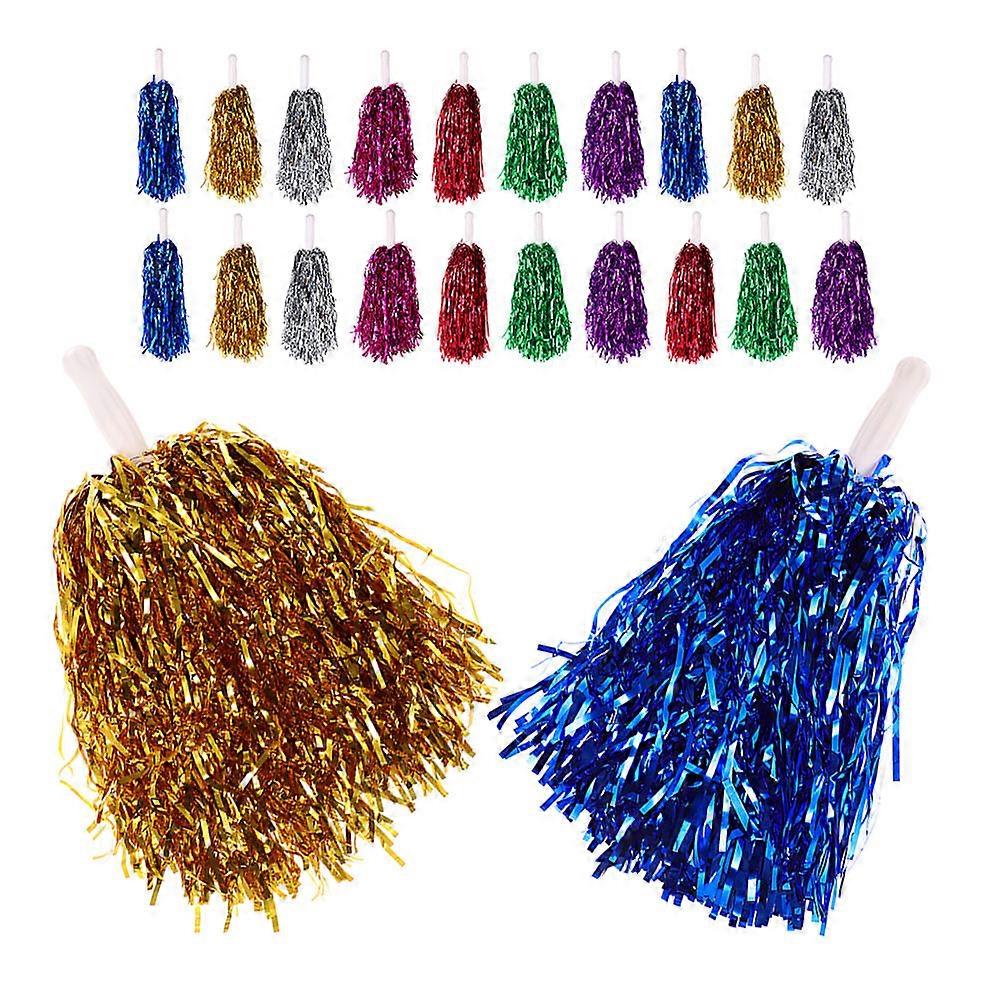 28PCS Cheerleading Pom Poms with Hand Sticks for Party Decorations School Sports Gymnastics and Dance