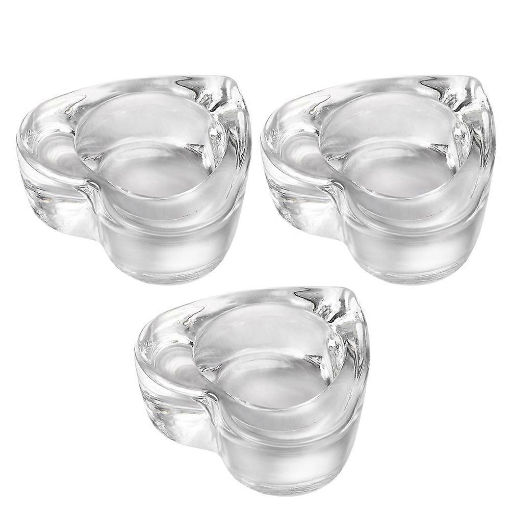 Candlestick Holder Set Clear Glass For Dining Table Centerpiece 3Pcs