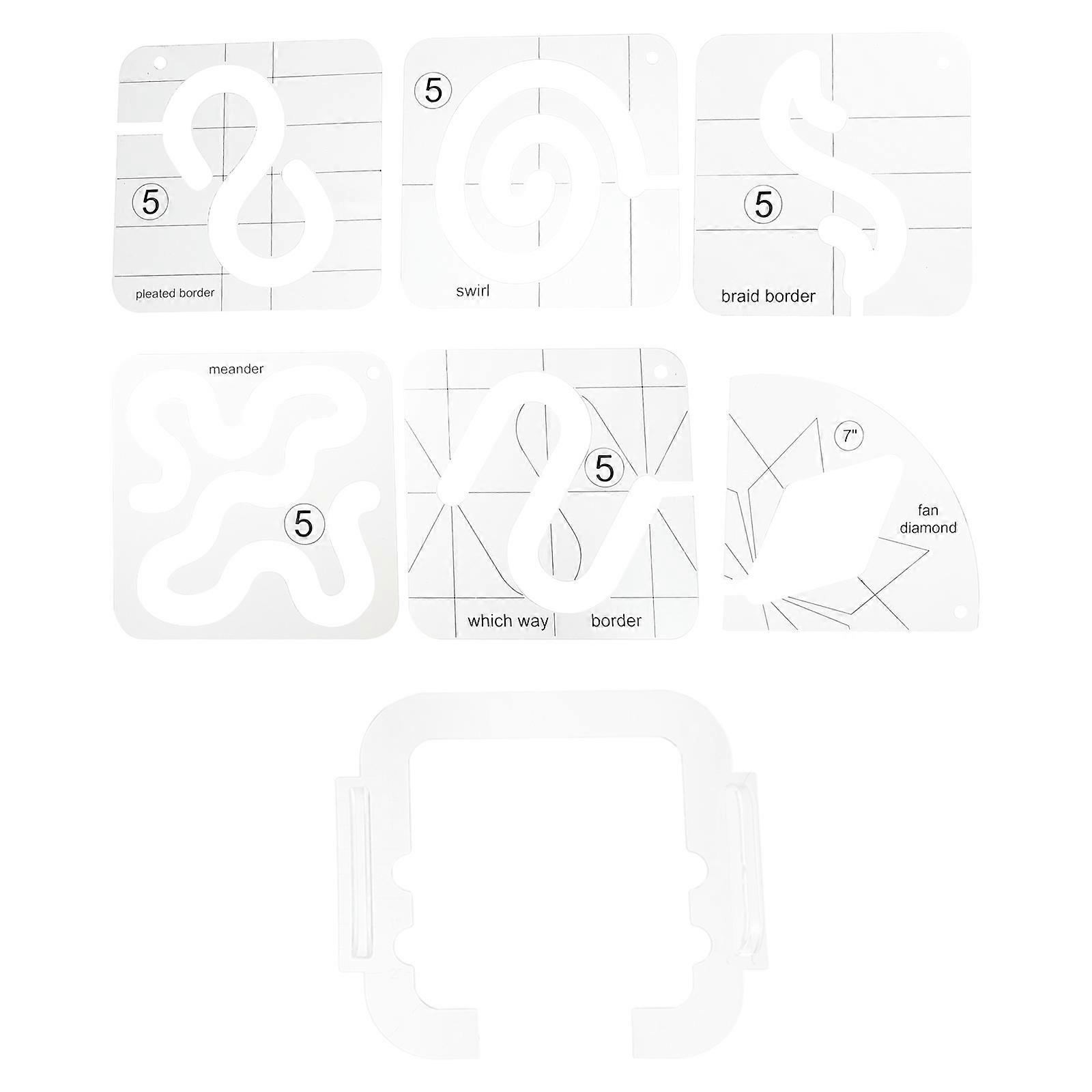 Patchwork Templates 7Pcs Essential For Sewing Enthusiasts Suitable For DIY Pattern Splicing Featuring Rectangular Acrylic Design