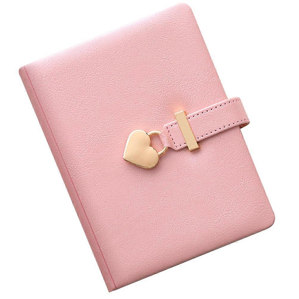 Writing Notebook Faux Pink for Writing Use Diary Books with Lock Gift Ready Packaging