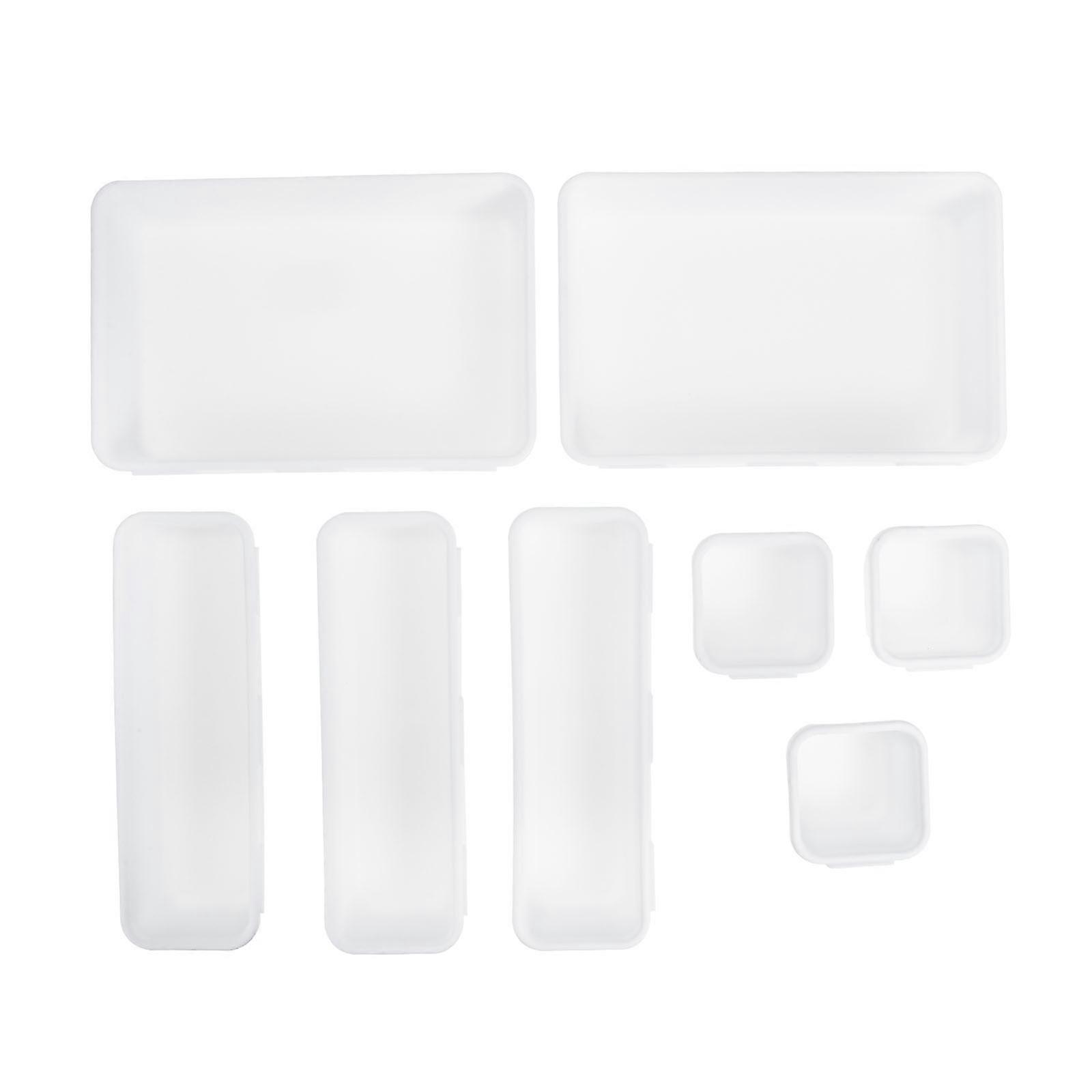 White Makeup Organizer Drawer with Smooth Surface for Storage PP Material Classified Organization Easy to Clean 5 Pieces