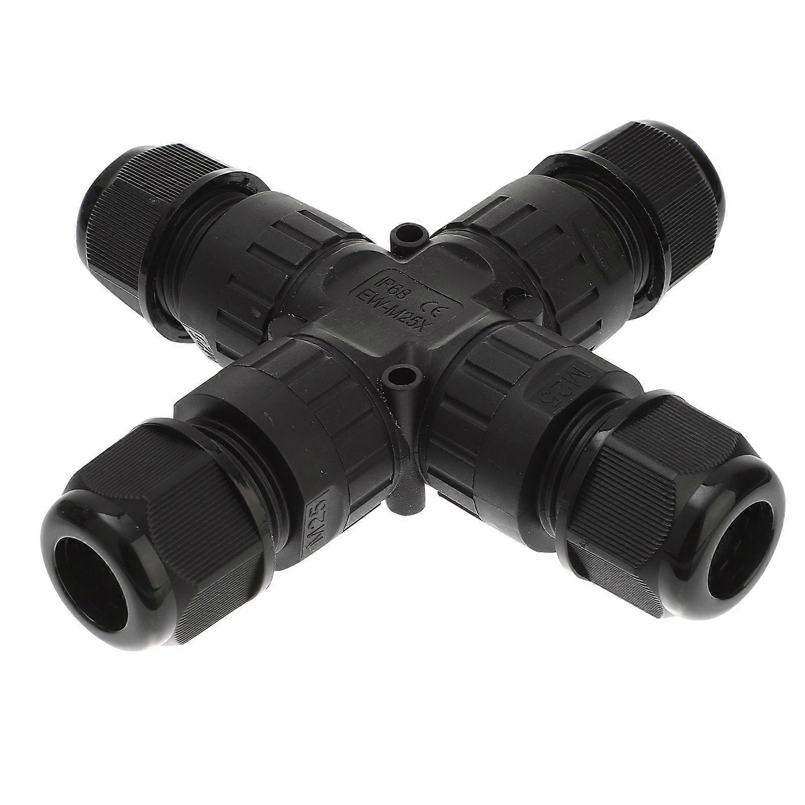 Cable Gland IP68 Waterproof Connector Strain Relief Cable Glands for Outdoor Use Black PA66 Brass Material