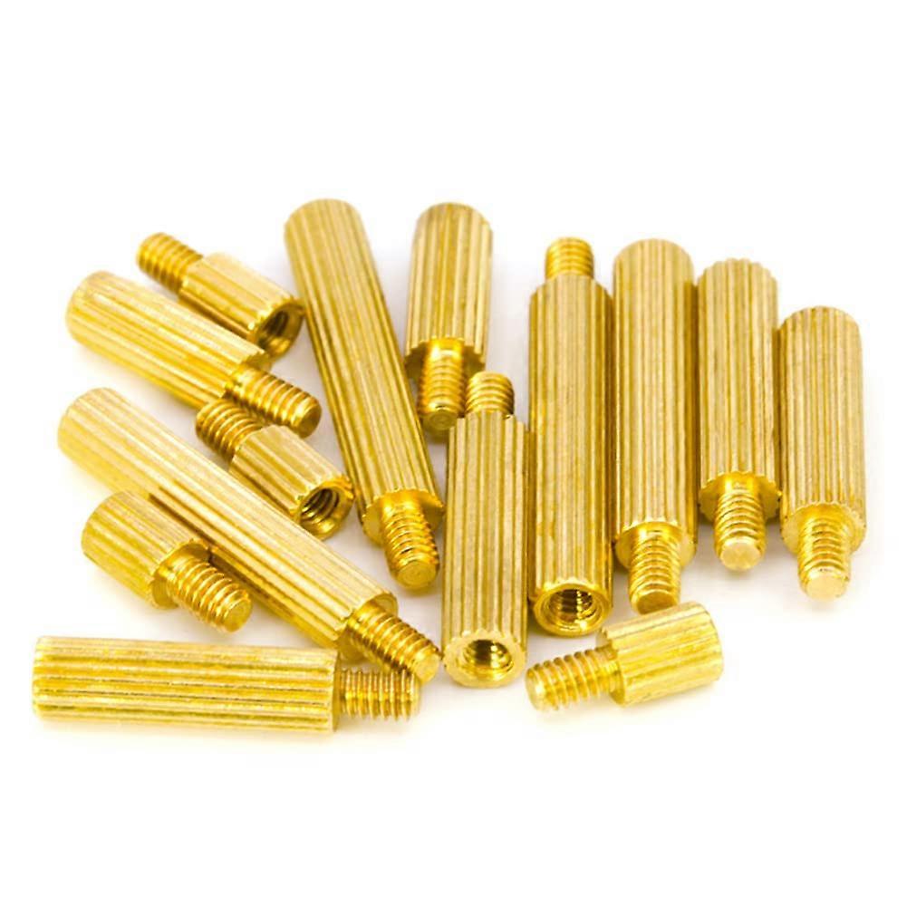 100 Pack Copper Spacers M2 x 22 mm with 3 mm Height for Motherboard Stands, Knurled Single Head Design