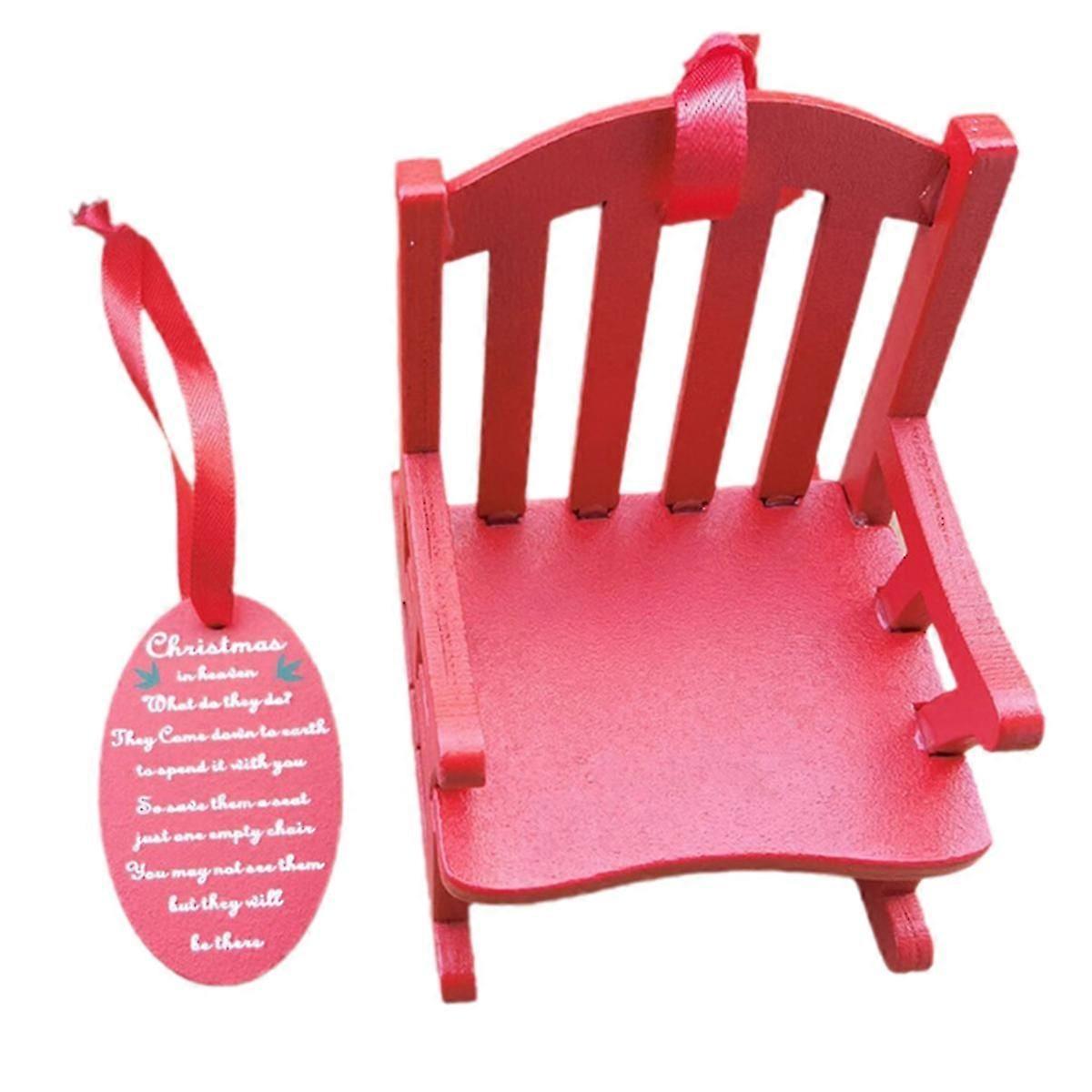 Mini Rocking Chair Ornament Rocking Rocking Chair Model Toy Scene Decorated with Christmas Decoratio