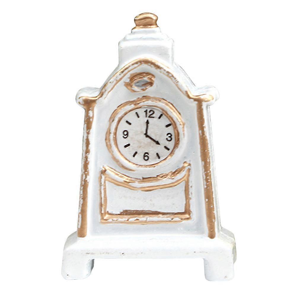 Decorative Small Desk Clock Mini Pendulum Clock White Decor 1Pcs