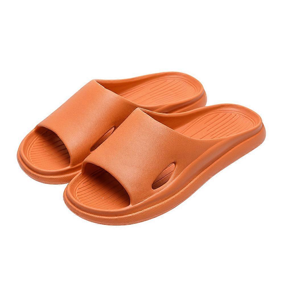 Orange Comfortable EVA Shower Shoes for Home Use with Soft Non-slip Soles Size 1 Pair