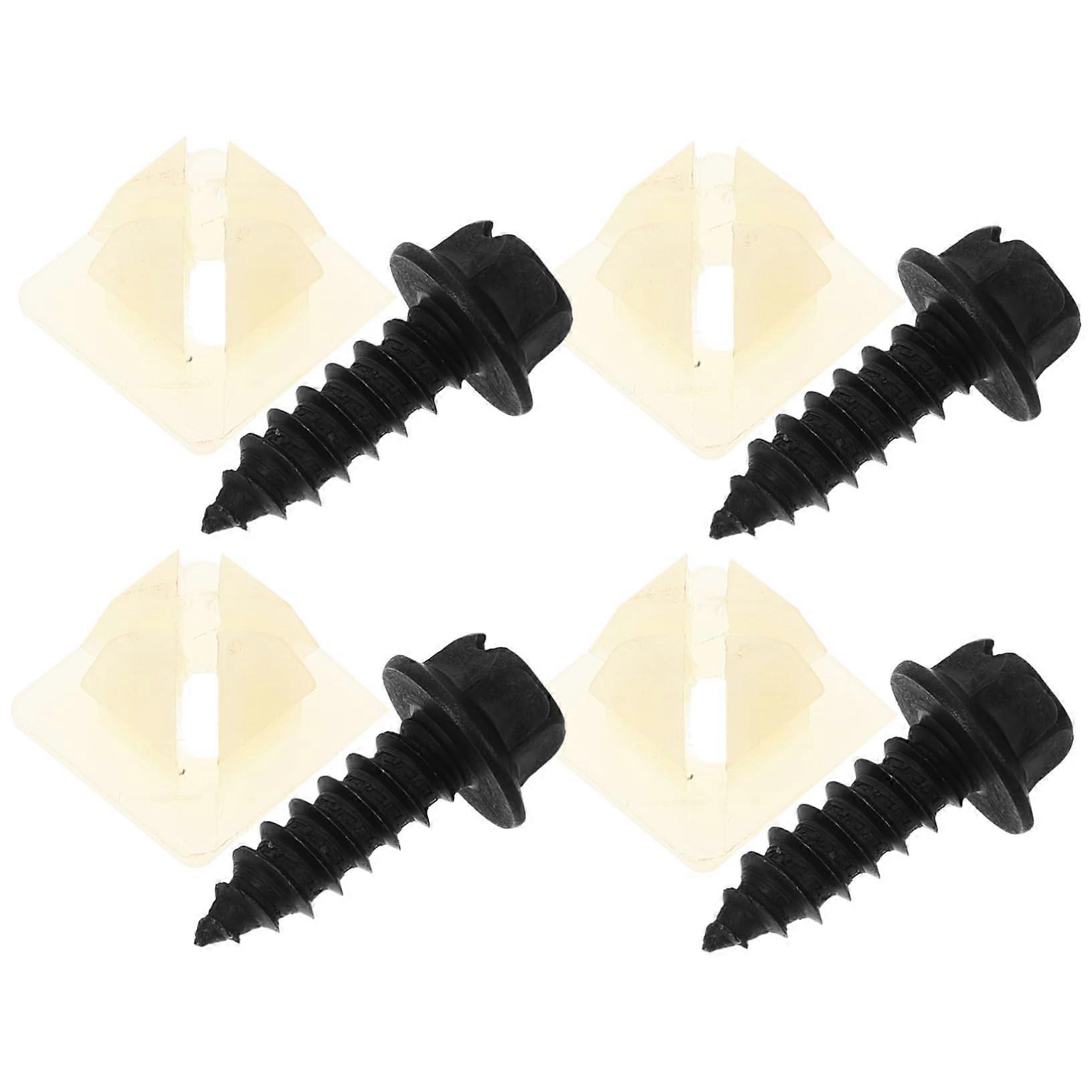 1Set License Plate Accessories Complete for License Plate Frames Quality Mounting Screws and Clips Made of Durable Material Easy Installation