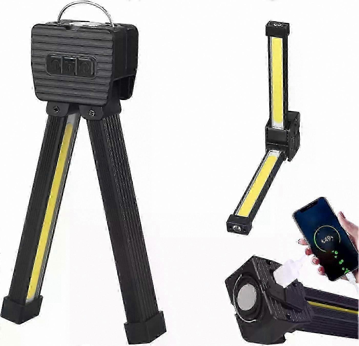 Portable LED Flashlight with Hook, 7-Level Dimming, Magnetic Base, Ideal for Gym and Outdoor Use