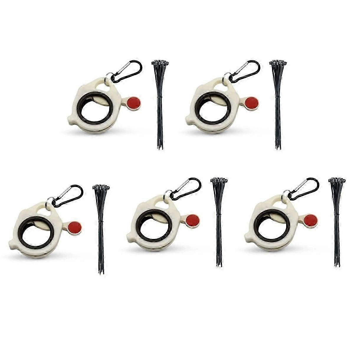 5-Piece Cable Tie Organizer Set with 50 Cable Ties - Tool Belt Tie Holder for Neat and Tidy Storage Solutions