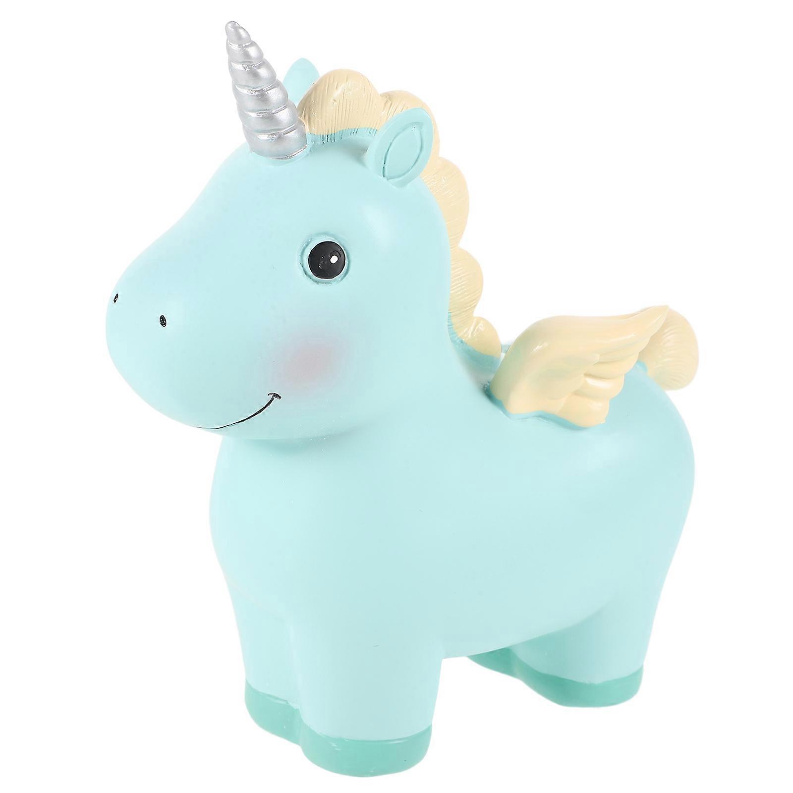 Resin Unicorn Savings Bank to Store Coins, Smooth Surface and for Girls