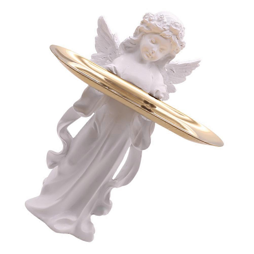 Elegant Angel Figure Jewelry Tray Decorative Tabletop Storage Organizer for Home Decor, Unique Craft Ornament for Women and Special Occasions