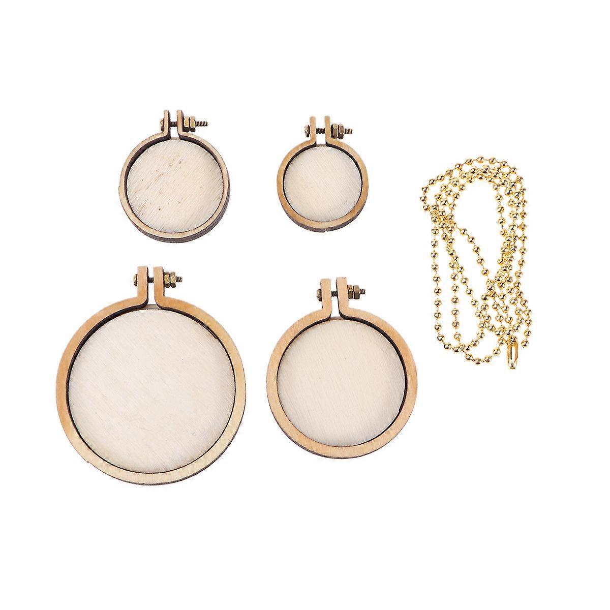 Cross Stitch Hoops for Sewing with Mini Wood Embroidery Frames Assorted Color 2 5cm 3cm 4cm 5cm Round Shape Synthetic Material