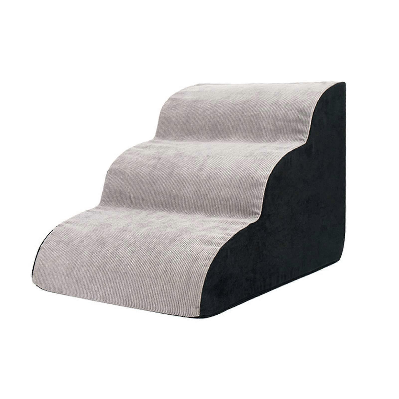 Pet Dog Stair 3-Step With Flannel Cover, Non-Slip Ramp, Suitable for Dogs and Cats, Foam Incline