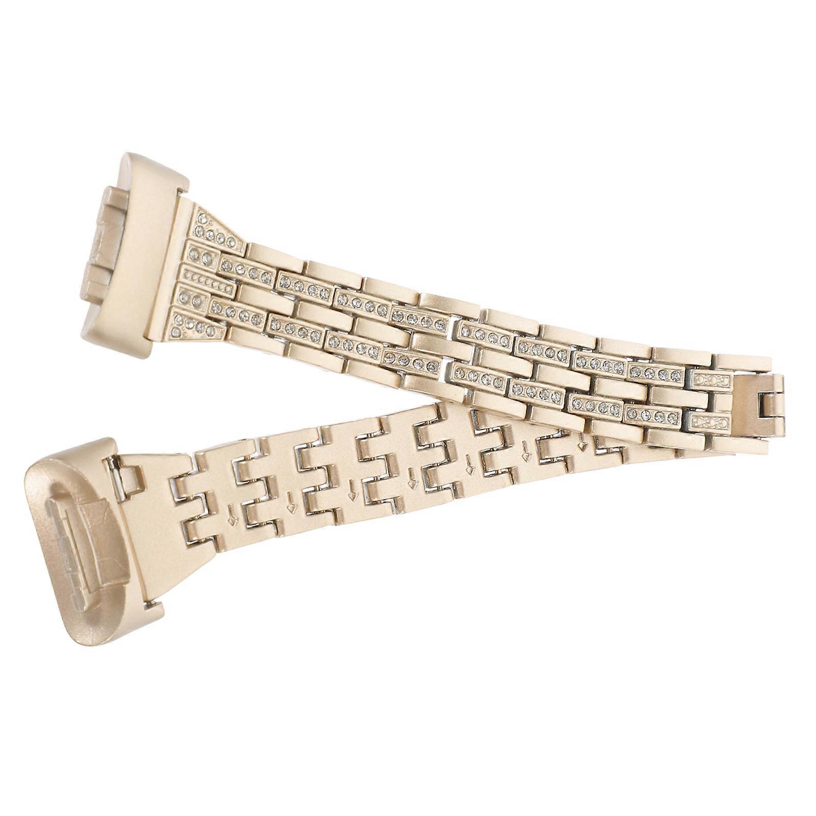 Golden Rhinestone Watch Strap Replacement For Smartwatch Daily Use Compatible For Fitbit Charge2 1Pack