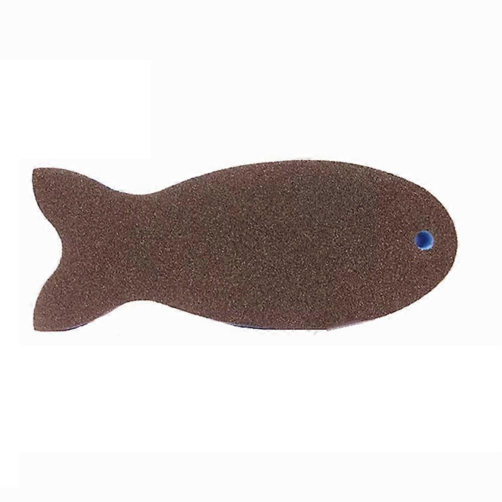 Multipurpose Scouring Sponge For Homeowners Daily Cleaning 15X6X2.5Cm Coffee Color Fish Shape 1Pcs