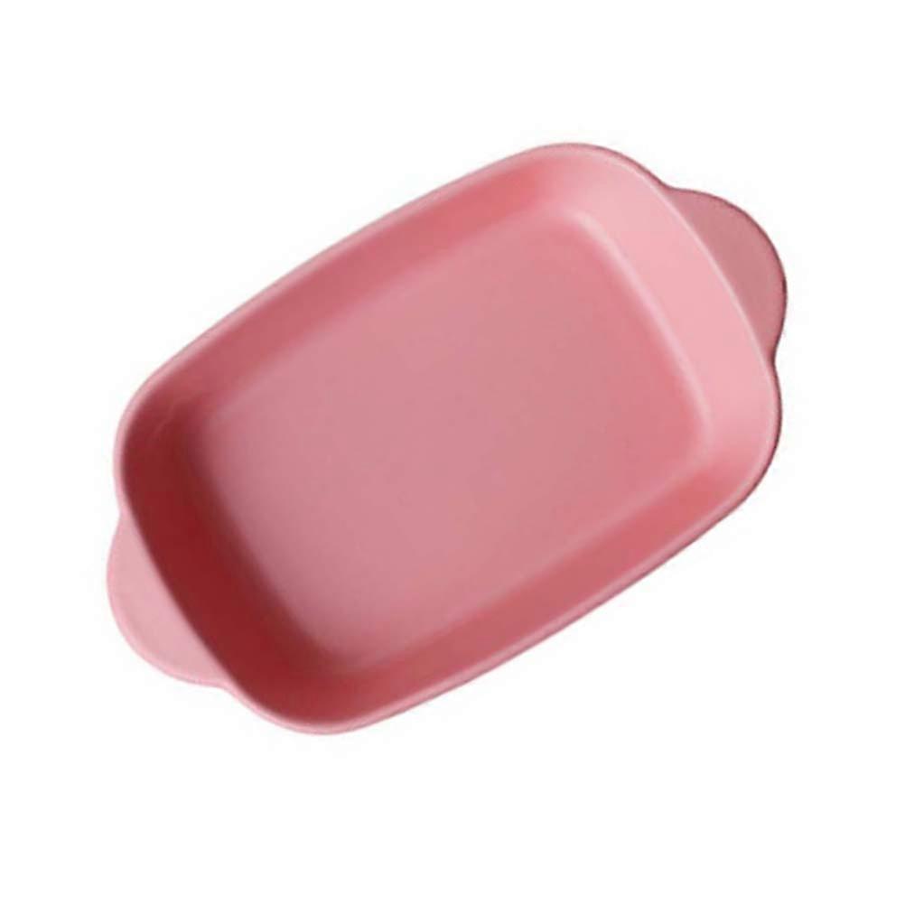 Ceramic Baking Pan for Microwave Use 1Pcs High Temperature Resistance Pink