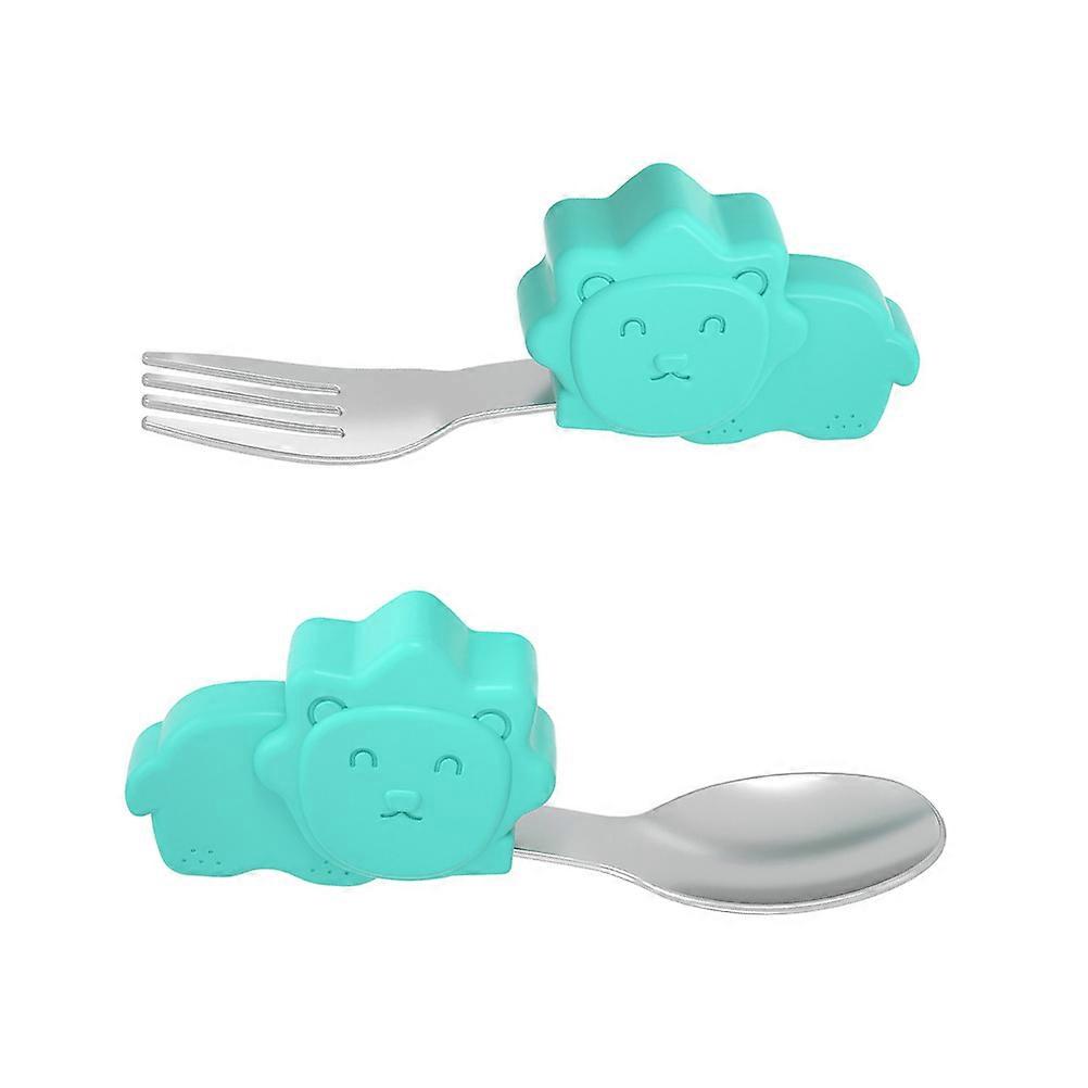 Cute Cartoon Kid Utensils For Babies Perfect For Picnics Daily Use With Ergonomic Design And Green Color 1 Set
