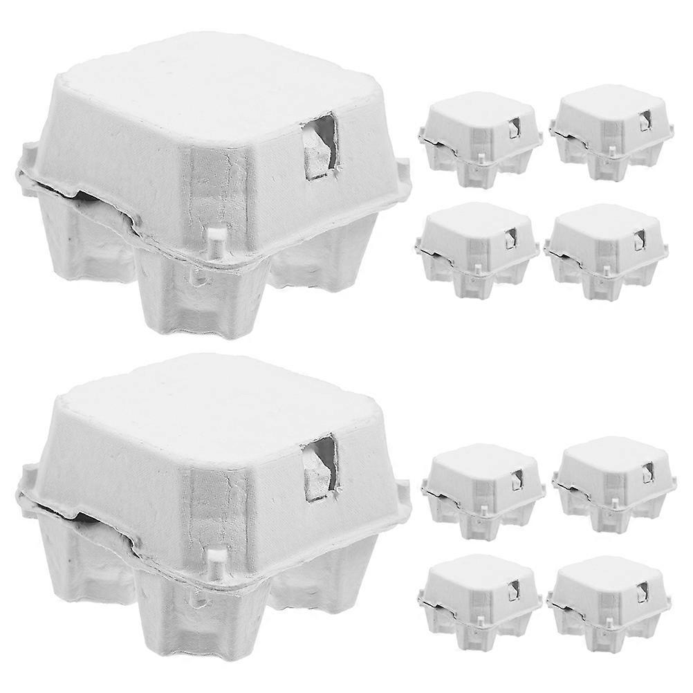 10Pcs Paper Egg Carton Holder For Refrigerators Stackable Eggs Storage Convenience