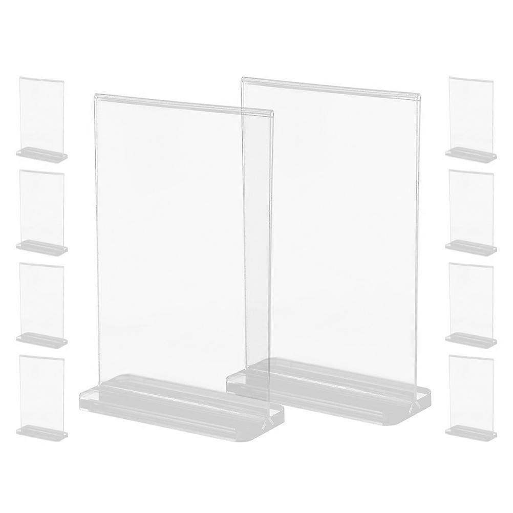 Acrylic Sign Holder Double Sided Table Menu Display Stand Freestanding Price Holder Vertical Design for Restaurants Offices Exhibitions