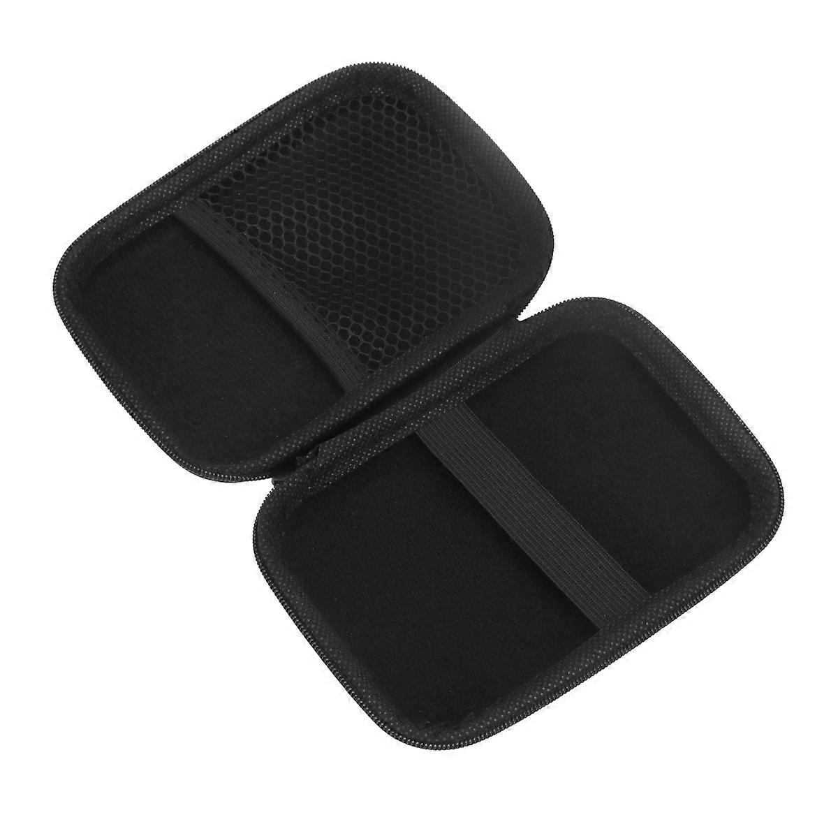 Black EVA Headset Storage Case with Durable Zipper for Mini Camera Hard Disk Data Cable 2 Pcs
