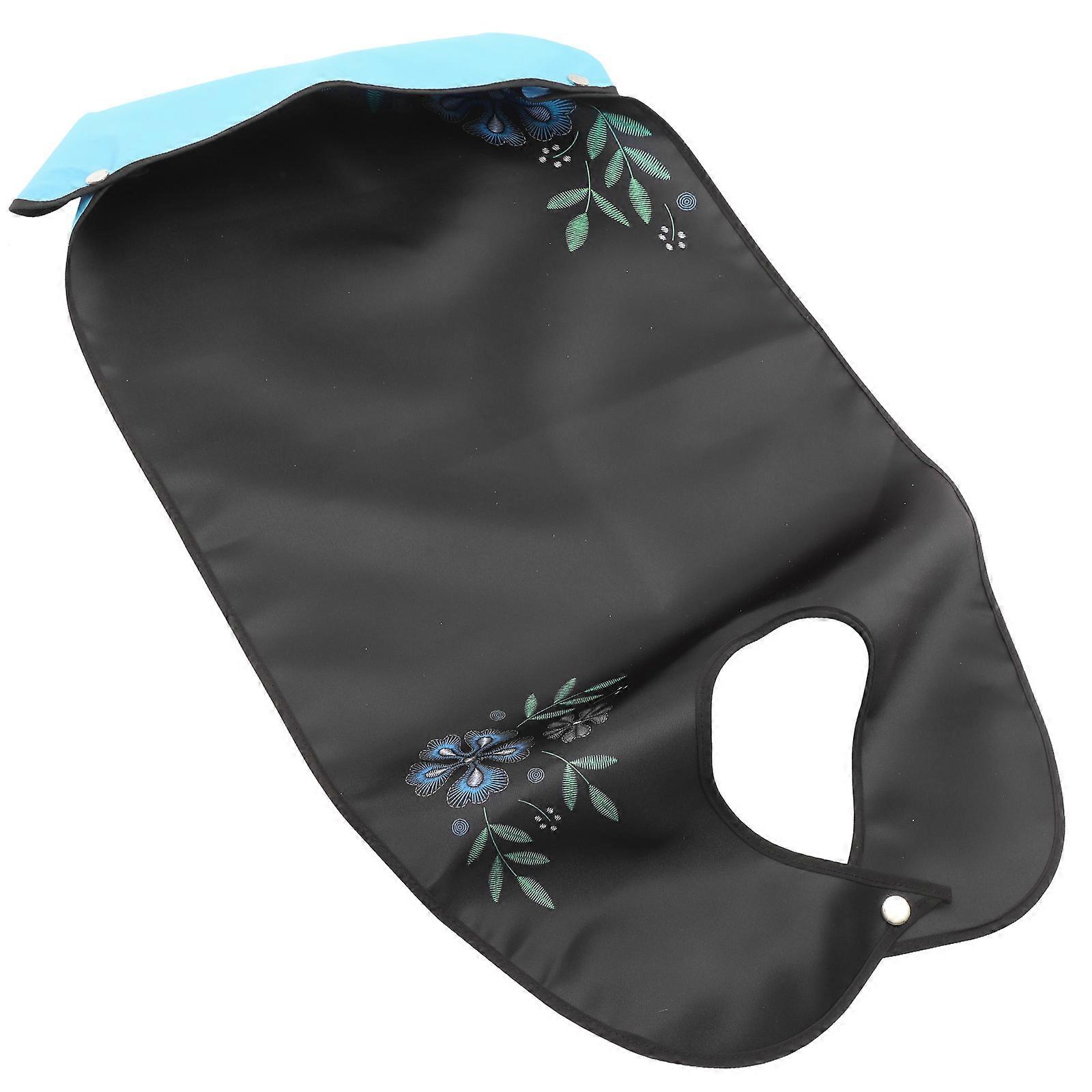 Washable Adult Bib with Food Catcher Design for Elderly and Bedridden Patients – Chic Pattern Clothing Protector for Dining and Rehabilitation