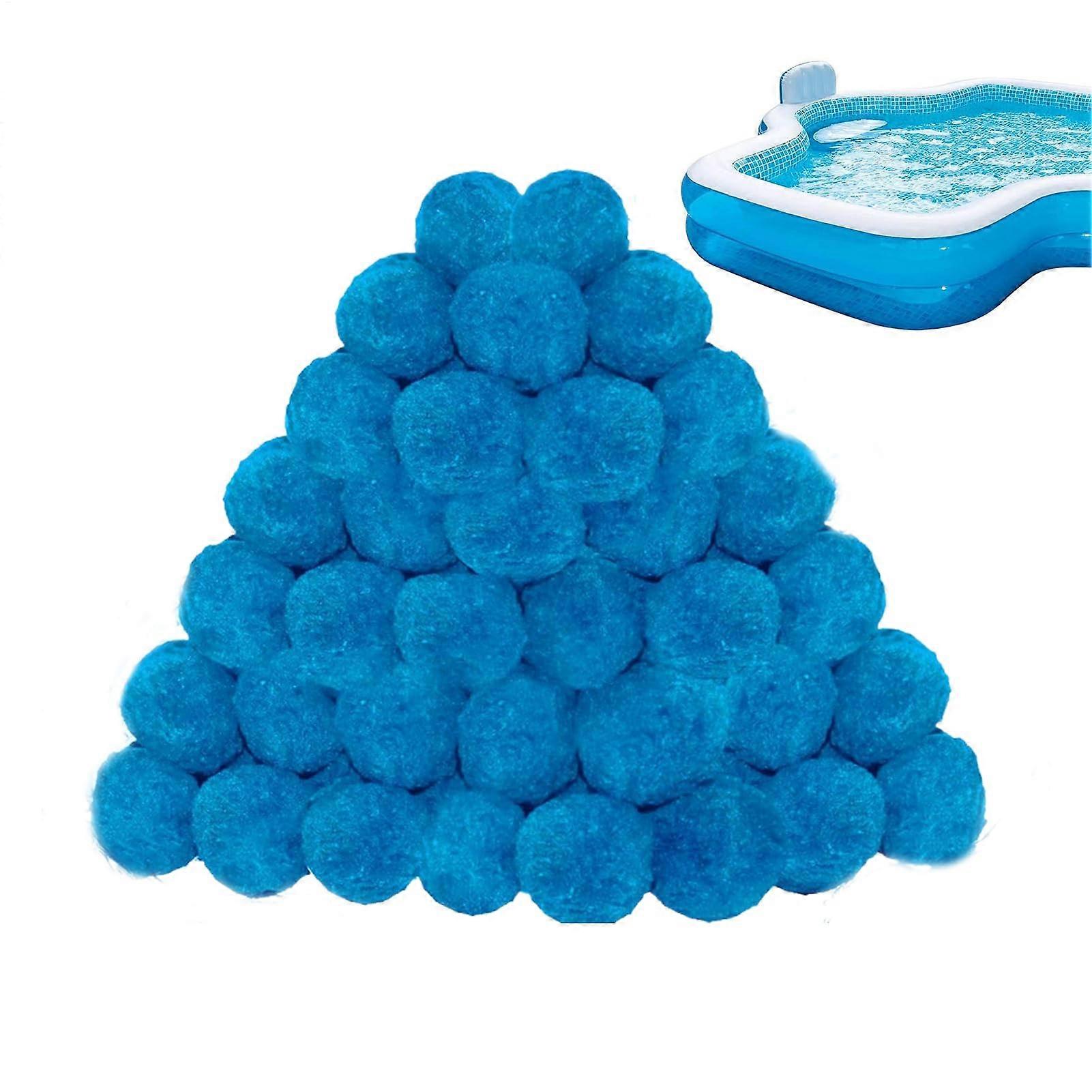 Sand Filter Balls For Pools And Ponds, Long-Lasting Reusable Polyester Filtration Balls, Pool Maintenance, Blue