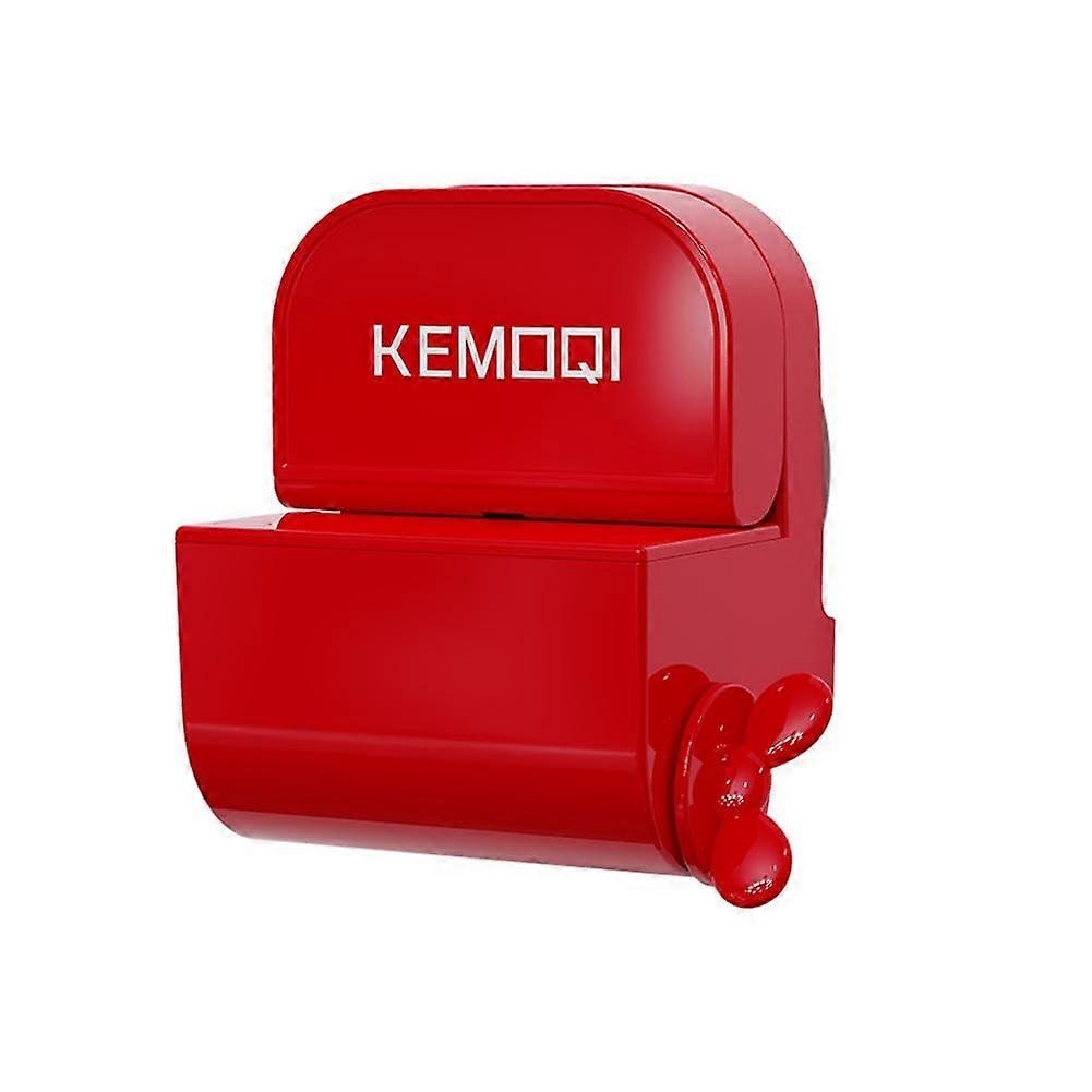 Toothpaste press, toothpaste dispenser with suction cup, wall mount, toothpaste squeezer, toothpaste tube red 1 pc