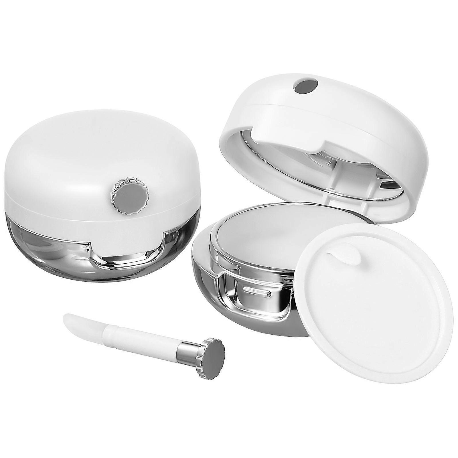 2 Pcs Lips Balm Jars Empty Lip Mask Holders Small Cosmetic Boxes with Silicone Lip Brush and Mirror Lid