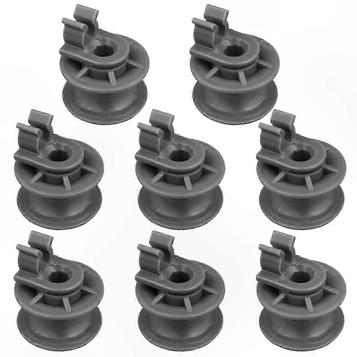 8Pcs Dishwasher Upper Rack Wheels with Axle Assembly Replacement Parts for Dishrack Rollers