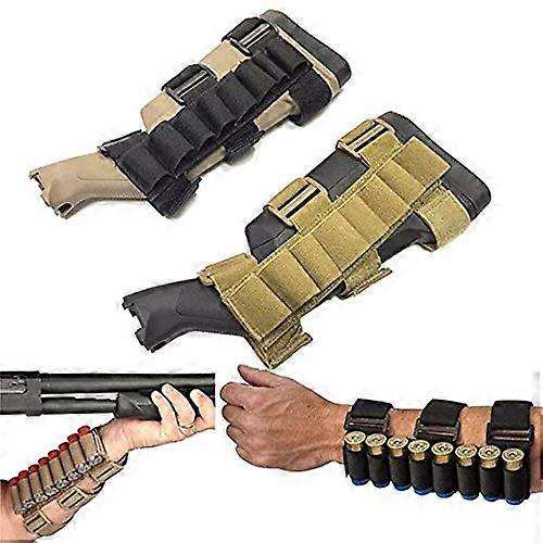 Tactical Hunting 8 Rounds Bullet Shell Holder Carrier Shooter's Forearm Sleeve Mag Magazine Pouch Holster (2 Colors Optional) Black