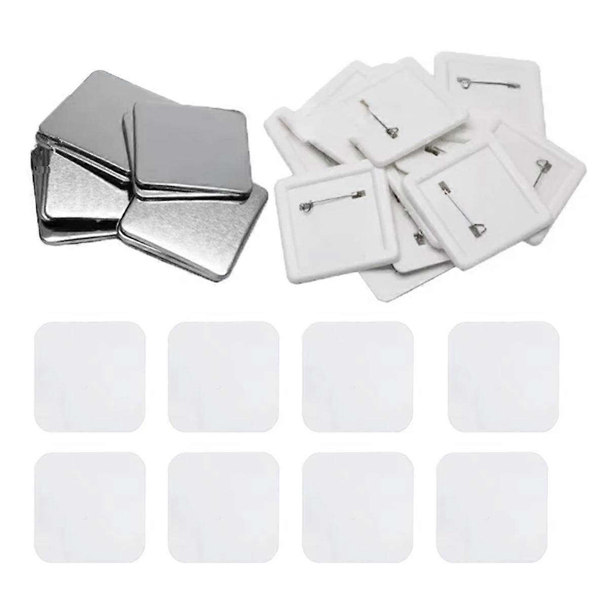 Square DIY Blank Pin Button Badges Material 50x50mm Refrigerator Magnets Badges Button Making Parts
