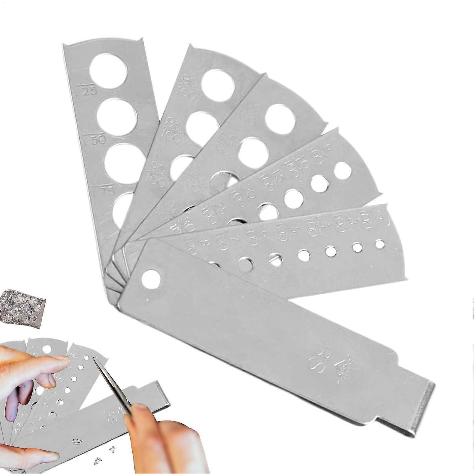 Gemstone Measuring Tool Precision Pocket Ruler 4.8 X 2.6 X 0.6 Inch Stainless Material For Jewellers