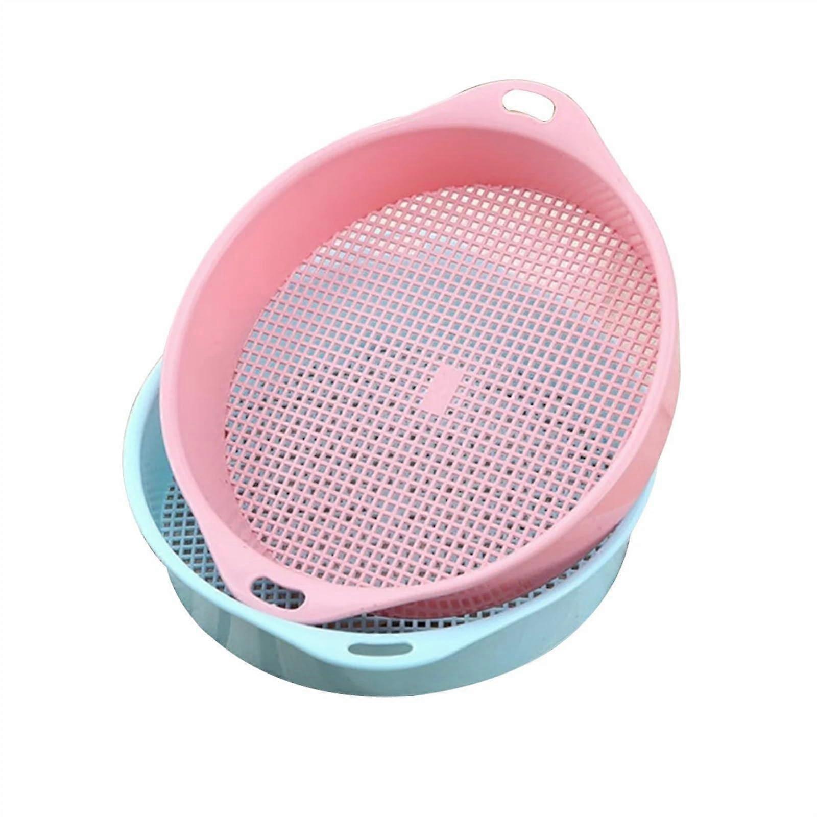 Garden Soil Sieve Mesh Filter with Handle for Screening Dirt and Bonsai Gardening Tool (Pink 1)