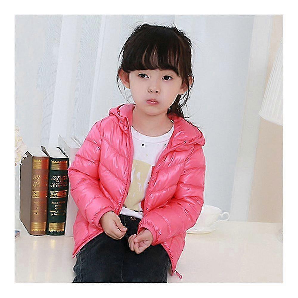 Child Thin Light Stripe Down Coat Warm Hooded Boy Girl