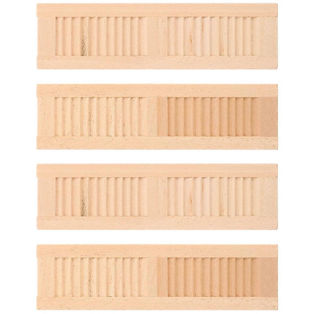 4pcs Miniature Blinds for Doll House Windows – Decorative Shutter Ornaments to Enhance Miniature Imagination and Skill Development