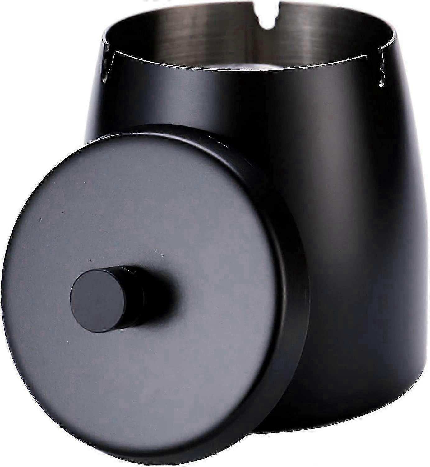 Cendrier sans fumée en acier inoxydable avec couvercle pour cigarettes - Conception inodore et coupe-vent pour une utilisation intérieure et extérieure