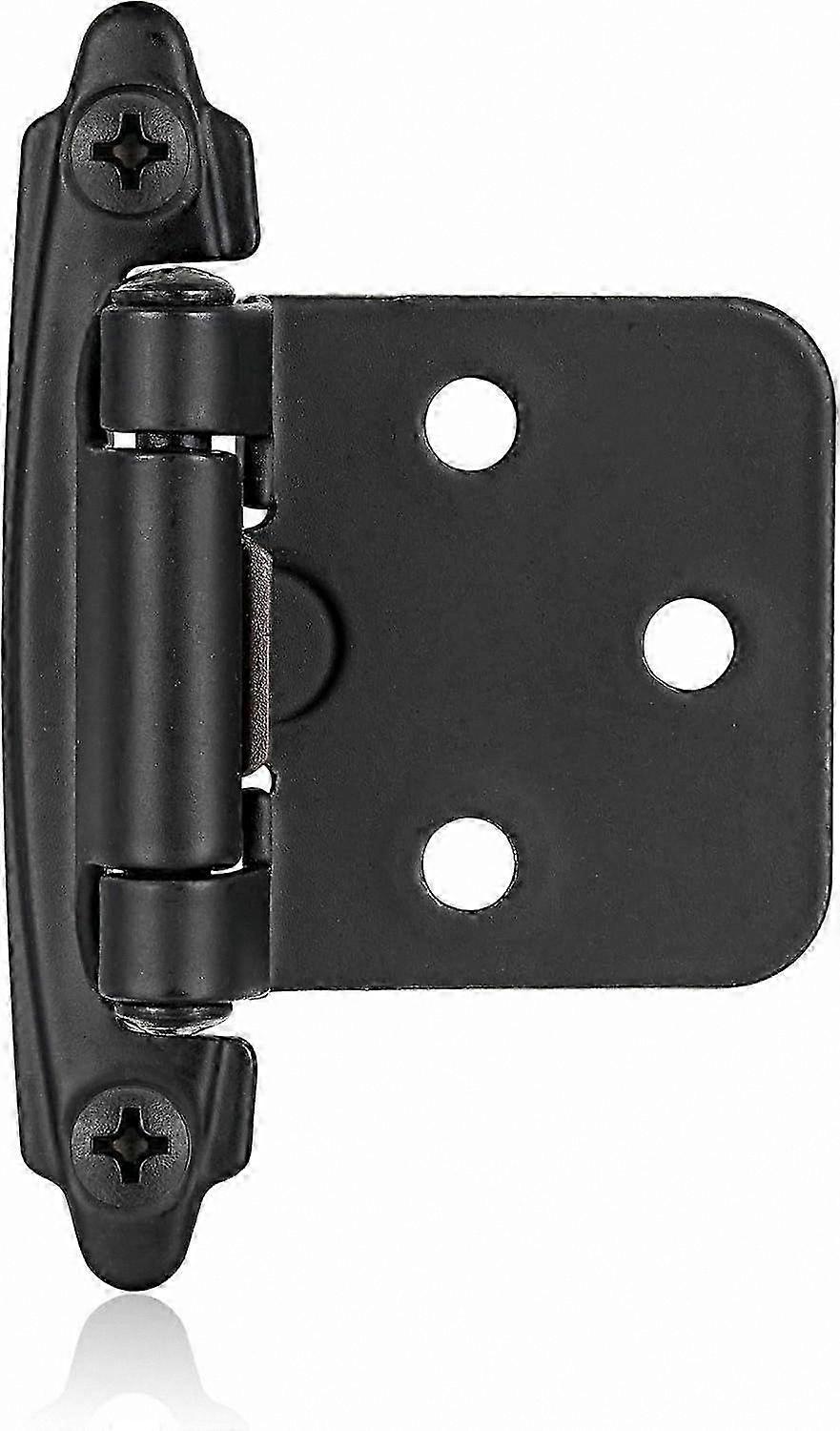 Matte Black Cabinet Hinges - 2-Pair Self-Closing, Flush Mount Design for Smooth & Durable Performance