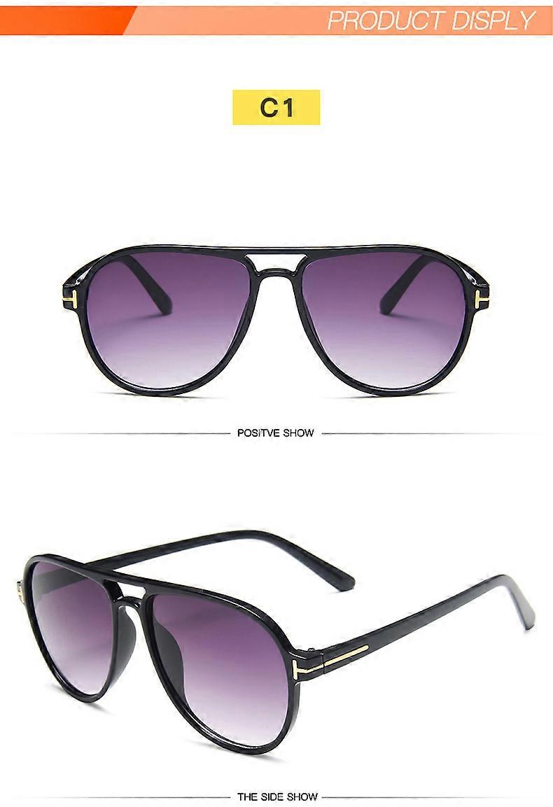 Men's sunscreen glasses, double-beam large frames made of PC material, scratch-resistant, durable and eye-protecting