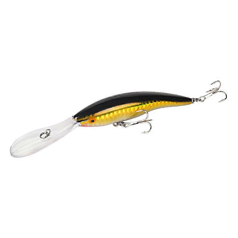 Floating fishing lures, 13.8 cm, 14.5 g, long lip with rattling beads and double hooks, good fish-attracting effect