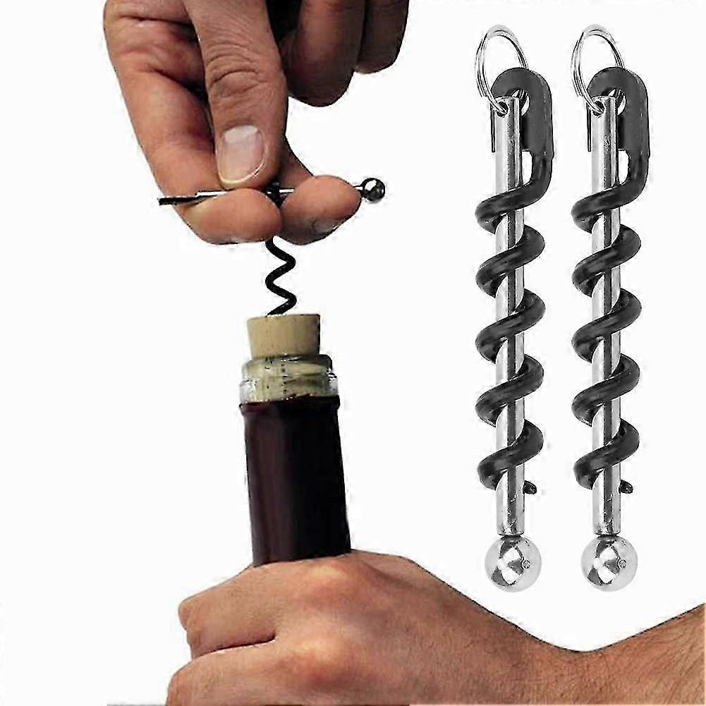 2Pcs Key Ring Corkscrew,Corkscrew Spiral Worm for Vertical,Corkscre...