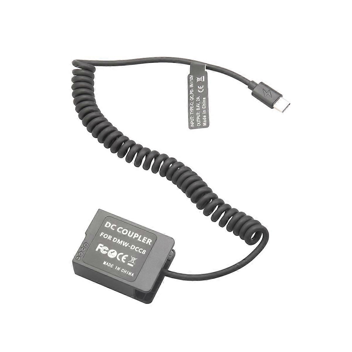 DMW-BLC12 Dummy Battery DMW-DCC8 PD USB-C Coupler for GX8 FZ1000 FZ300 FZ200 G6 G7 G80 G81 G85 G95