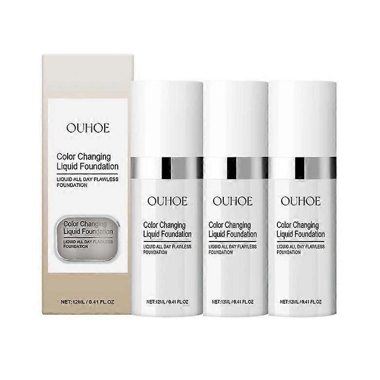 1-3x Make-up měnící barvu, Make-up měnící barvu teplý tón pleti, Voděodolný hydratační make-up na obličej