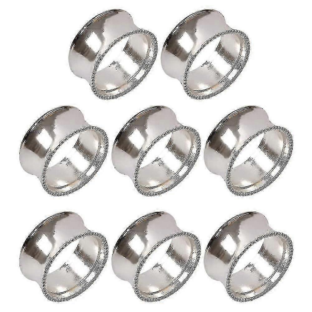 8 pezzi di anello per tovagliolo con perline in lega di zinco, fibbia per tovagliolo delicata (argento) g20242584737