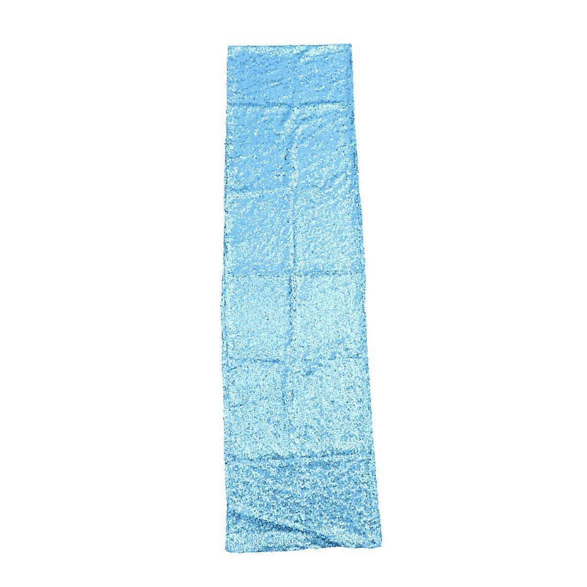 Blue Sequin Table Runner for Party Use Elegant Polyester Decoration Lightweight and Easy to Carry 13.5 x 78.7 Inches