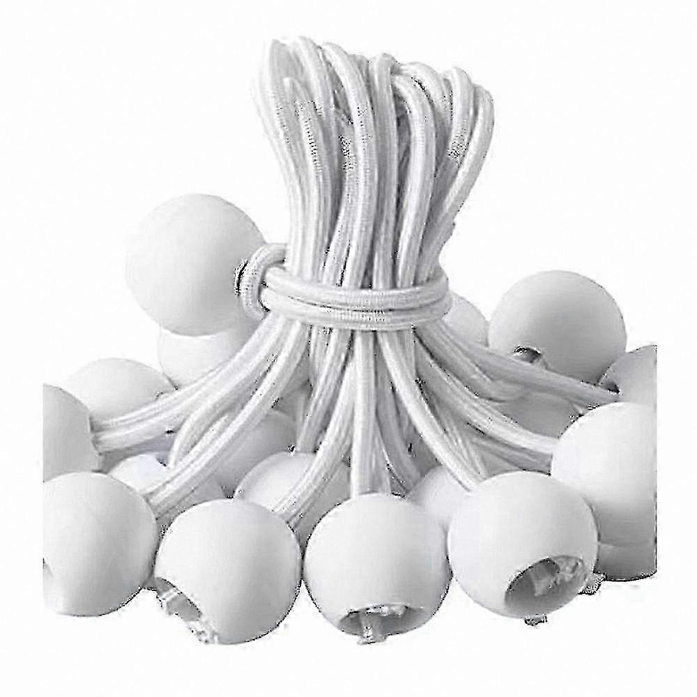 50-Pack Adjustable Bungee Cords with Buckles for Outdoor Use White